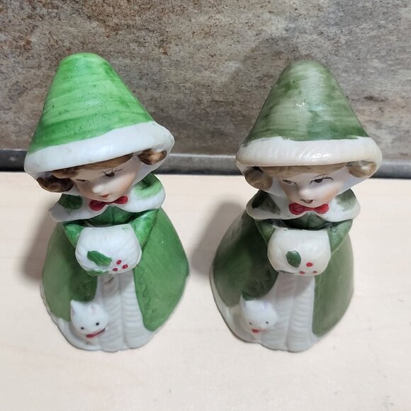 Vintage Jasco Christmas Bell Merri Bells Figurine Bisque Porcelain 1978 - Picture 3 of 10
